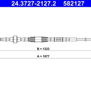 Cablu frana de parcare MITSUBISHI OUTLANDER I (CU_W) 2.0 Turbo-R 4WD (CU2W) benzina 241 cai ATE 24.3727-2127.2