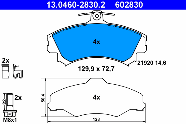Placute frana MITSUBISHI CARISMA limuzina (DA_) 1.8 (DA2A) benzina 115 cai ATE 13.0460-2830.2