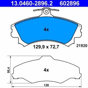 Placute frana MITSUBISHI COLT VI (Z3_A, Z2_A) 1.1 LPG Benzina/Autogaz (GPL) 75 cai ATE 13.0460-2896.2