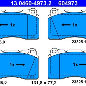 Placute frana MITSUBISHI LANCER VII (CS_A, CT_A) EVO VIII (CT9A) benzina 280 cai ATE 13.0460-4973.2