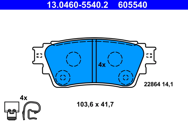 Placute frana MITSUBISHI OUTLANDER III (GG_W, GF_W, ZJ, ZL, ZK) 2.4 Hybrid 4WD benzina/elector 224 cai ATE 13.0460-5540.2
