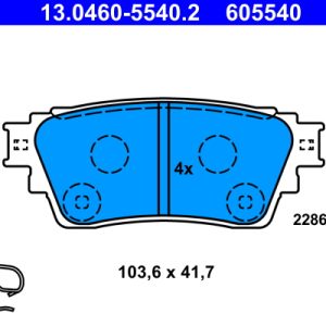 Placute frana MITSUBISHI OUTLANDER III Van (GF_W, GG_W) Hybrid 4WD (GG3W) benzina/elector 208 cai ATE 13.0460-5540.2
