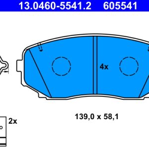 Placute frana MITSUBISHI L200 / TRITON (KJ_, KK_, KL_) 2.4 DI-D (KJ0T) diesel 154 cai ATE 13.0460-5541.2