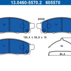 Placute frana MITSUBISHI L200 / TRITON (KJ_, KK_, KL_) 2.2 DI-D 4WD diesel 150 cai ATE 13.0460-5570.2