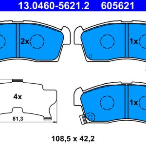 Placute frana MITSUBISHI i (HA_) MiEV (HA4W, HA3W) electric 64 cai ATE 13.0460-5621.2