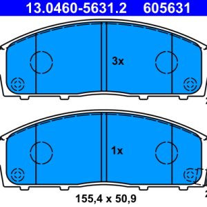 Placute frana MITSUBISHI L200 / TRITON (KA_T, KB_T) 2.5 DI-D 4WD (KB4T) diesel 167 cai ATE 13.0460-5631.2