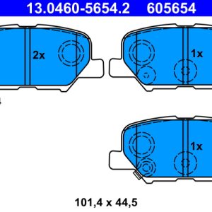 Placute frana MITSUBISHI ASX (GA_W_) 1.8 DI-D 4WD (GA6W) diesel 150 cai ATE 13.0460-5654.2