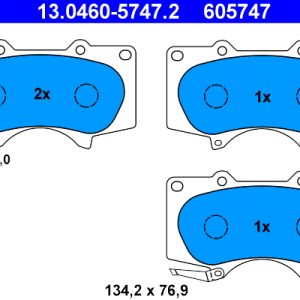 Placute frana MITSUBISHI PAJERO CLASSIC (V2_W, V6_W, V7_W) 3.2 DI-D (V68W, V78W) diesel 170 cai ATE 13.0460-5747.2