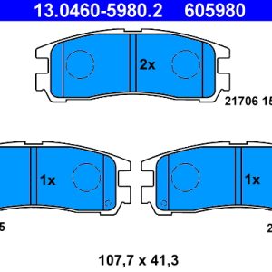Placute frana MITSUBISHI GALANT VIII (EA_) 2.5 V6 24V (EA5A) benzina 163 cai ATE 13.0460-5980.2