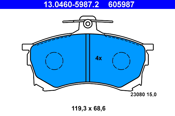 Placute frana MITSUBISHI CARISMA limuzina (DA_) 1.6 (DA1A) benzina 90 cai ATE 13.0460-5987.2