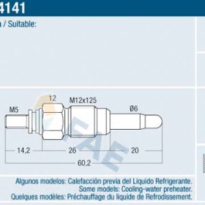 Bujie incandescenta MITSUBISHI CARISMA limuzina (DA_) 1.9 TD (DA4A) diesel 90 cai FAE 74141