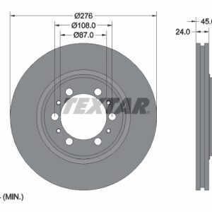 Disc frana MITSUBISHI PAJERO CLASSIC (V2_W, V6_W, V7_W) 2.5 TD (V24W) diesel 115 cai TEXTAR 92079800