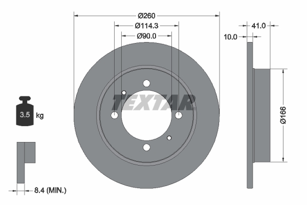 Disc frana MITSUBISHI CARISMA limuzina (DA_) 1.8 GDI (DA2A) benzina 122 cai TEXTAR 92083003