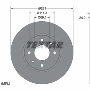 Disc frana MITSUBISHI CARISMA limuzina (DA_) 1.8 16V GDI (DA2A) benzina 125 cai TEXTAR 92100403