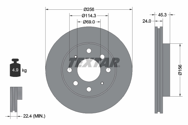 Disc frana MITSUBISHI GALANT VIII (EA_) 2.5 V6 24V (EA5A) benzina 160 cai TEXTAR 92103903