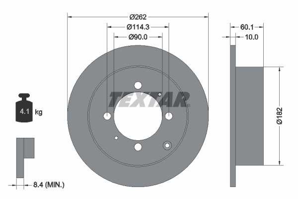 Disc frana MITSUBISHI LANCER VII combi (CS_W, CT_W) 2.0 (CS9W) benzina 135 cai TEXTAR 92104000