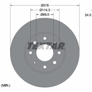 Disc frana MITSUBISHI GALANT VII limuzina (E5_A, E7_A, E8_A) 2.5 V6-24 4WD (E88A) benzina 170 cai TEXTAR 92110500