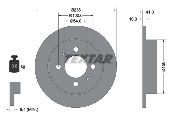 Disc frana MITSUBISHI CARISMA limuzina (DA_) 1.6 (DA1A) benzina 99 cai TEXTAR 92128600