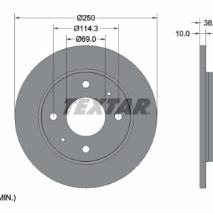 Disc frana MITSUBISHI COLT VI (Z3_A, Z2_A) 1.1 (Z31A, Z32A) benzina 75 cai TEXTAR 92134903