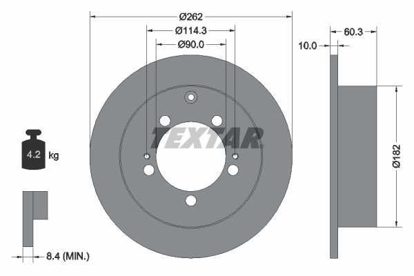 Disc frana MITSUBISHI OUTLANDER I (CU_W) 2.0 (CU2W) benzina 136 cai TEXTAR 92136103