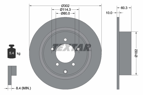Disc frana MITSUBISHI ASX (GA_W_) 1.8 DI-D (GA6W) diesel 116 cai TEXTAR 92177303