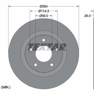 Disc frana MITSUBISHI OUTLANDER II (CW_W) 2.4 (CW5W) benzina 170 cai TEXTAR 92184405