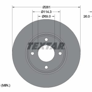 Disc frana MITSUBISHI COLT VI (Z3_A, Z2_A) 1.5 CZT (Z37A) benzina 150 cai TEXTAR 92204400