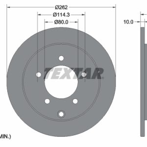 Disc frana MITSUBISHI LANCER VIII (CY_A, CZ_A) 1.5 Bifuel Benzina/Autogaz (GPL) 109 cai TEXTAR 92227403