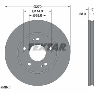 Disc frana MITSUBISHI L200 / TRITON platou / sasiu (KA_T, KB_T) 2.5 DI-D 4WD (KB4T) diesel 178 cai TEXTAR 92270803