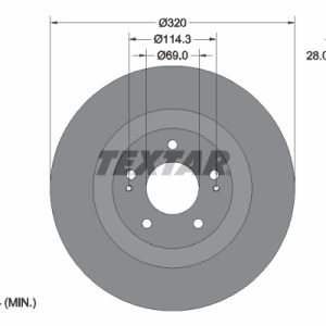 Disc frana MITSUBISHI OUTLANDER III Van (GF_W, GG_W) Hybrid 4WD (GG3W) benzina/elector 208 cai TEXTAR 92306503