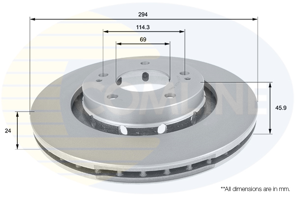 Disc frana MITSUBISHI OUTLANDER III (GG_W, GF_W, ZJ, ZL, ZK) 2.0 (GF7W) benzina 150 cai COMLINE ADC0370V