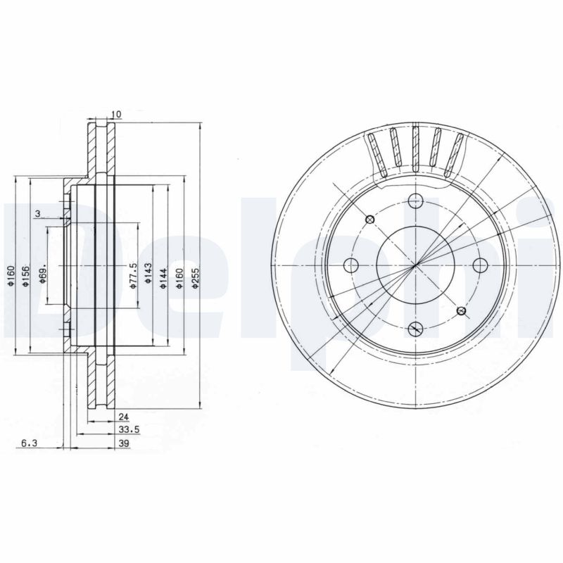 Disc frana MITSUBISHI GALANT VII limuzina (E5_A, E7_A, E8_A) 2.0 V6-24 (E64A, E54A) benzina 150 cai DELPHI BG2763