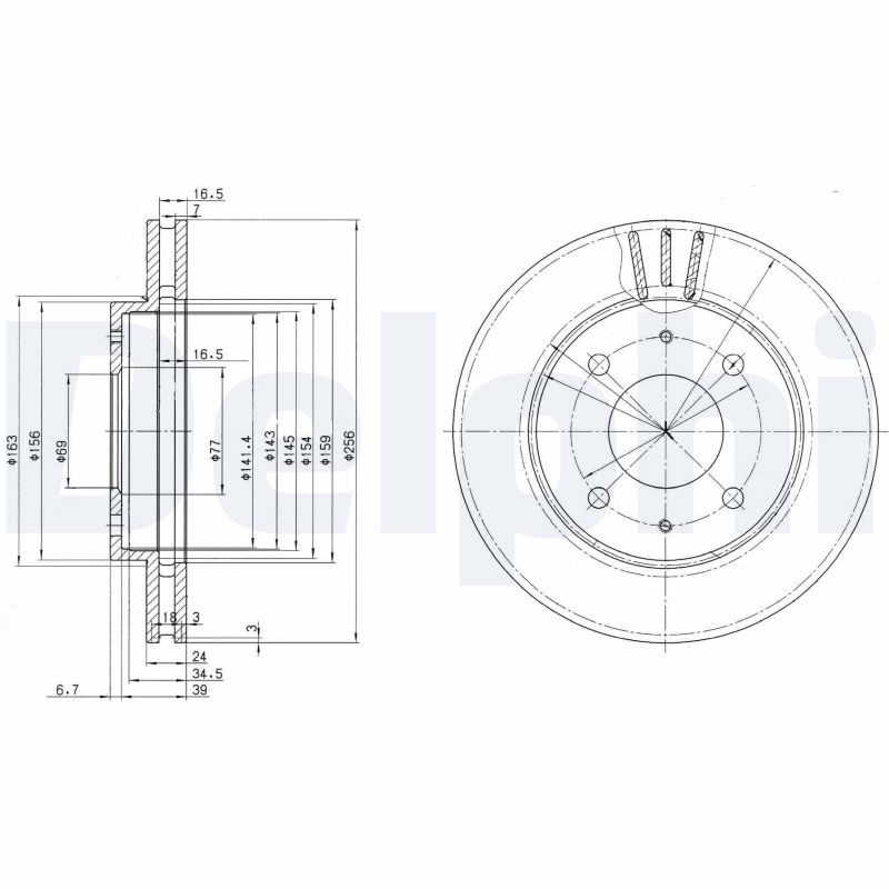 Disc frana MITSUBISHI CARISMA limuzina (DA_) 1.8 16V GDI (DA2A) benzina 125 cai DELPHI BG3202