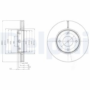 Disc frana MITSUBISHI COLT VI (Z3_A, Z2_A) 1.5 Ralliart R benzina 180 cai DELPHI BG4127