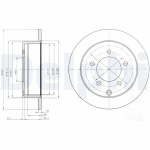 Disc frana MITSUBISHI LANCER VIII Sportback (CX_A) 1.8 Flex (CX3A, CX6A) Benzina/Etanol 140 cai DELPHI BG4198