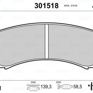 Placute frana MITSUBISHI GALANT VIII (EA_) 2.0 (EA2A) benzina 136 cai VALEO 301518