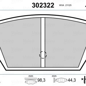Placute frana MITSUBISHI GALANT VI (E3_A) 2.0 GTi 16V 4WD (E39A) benzina 145 cai VALEO 302322