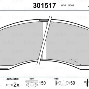 Placute frana MITSUBISHI OUTLANDER III (GG_W, GF_W, ZJ, ZL, ZK) 2.0 4WD (GF7W) benzina 150 cai VALEO 301517