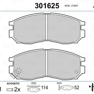 Placute frana MITSUBISHI GALANT VI (E3_A) 1.8 benzina 86 cai VALEO 301625