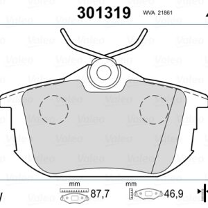 Placute frana MITSUBISHI COLT VI (Z3_A, Z2_A) 1.3 (Z21A) benzina 95 cai VALEO 301319