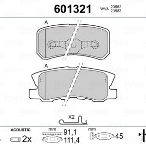 Placute frana MITSUBISHI OUTLANDER II (CW_W) 2.4 (CW5W) benzina 170 cai VALEO 601321