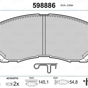 Placute frana MITSUBISHI LANCER VIII (CY_A, CZ_A) 2.0 i Ralliart 4WD (CY4A) benzina 241 cai VALEO 598886