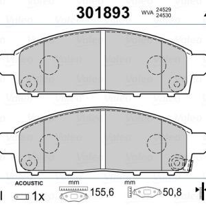 Placute frana MITSUBISHI L200 / TRITON (KJ_, KK_, KL_) 2.4 DI-D (KJ0T) diesel 154 cai VALEO 301893