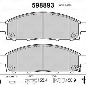 Placute frana MITSUBISHI L200 / TRITON (KJ_, KK_, KL_) 2.4 DI-D 4WD (KJ0T) diesel 154 cai VALEO 598893