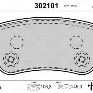 Placute frana MITSUBISHI ASX (VSX_, VSE_) 1.6 HYBRID (VSEH6) benzina/elector 143 cai VALEO 302101