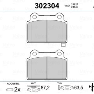Placute frana MITSUBISHI LANCER VIII (CY_A, CZ_A) EVO X (CZ4A) benzina 295 cai VALEO 302304