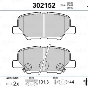 Placute frana MITSUBISHI OUTLANDER III (GG_W, GF_W, ZJ, ZL, ZK) 2.0 4WD (GF7W) benzina 150 cai VALEO 302152