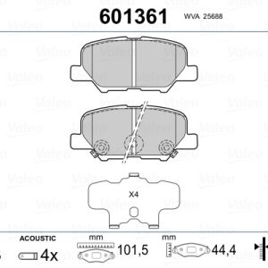 Placute frana MITSUBISHI OUTLANDER III Van (GF_W, GG_W) Di-D 4WD (GF6W) diesel 150 cai VALEO 601361