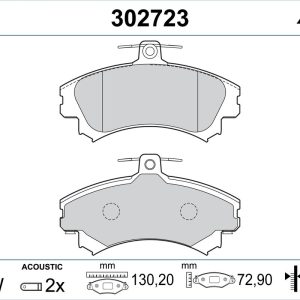 Placute frana MITSUBISHI COLT VI (Z3_A, Z2_A) 1.3 (Z21A) benzina 92 cai VALEO 302723