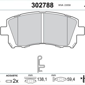 Placute frana MITSUBISHI GRANDIS (NA_W) 2.4 MIVEC (NA4W) benzina 165 cai VALEO 302788